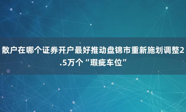 散户在哪个证券开户最好推动盘锦市重新施划调整2.5万个“瑕疵车位”