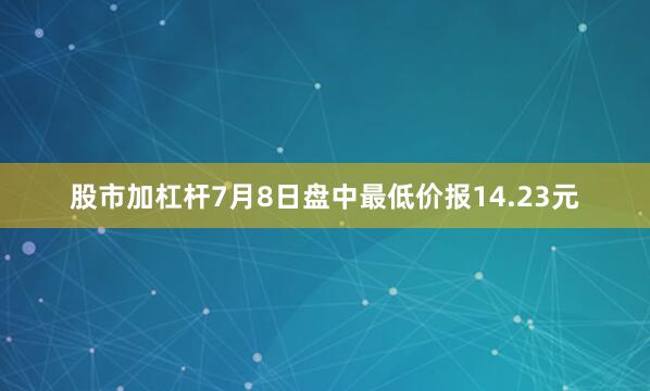 股市加杠杆7月8日盘中最低价报14.23元