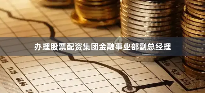 办理股票配资集团金融事业部副总经理
